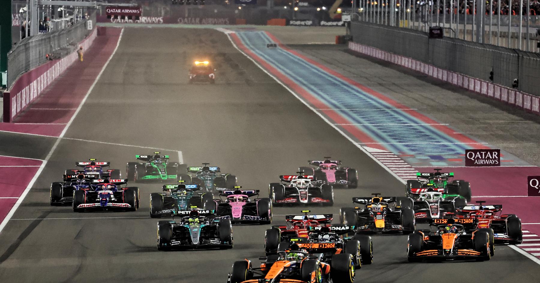 Aangepaste startopstelling Formule 1 GP Qatar 2024 na straf Verstappen