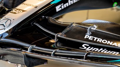 Mercedes front-wing 2024 testing Bahrain
