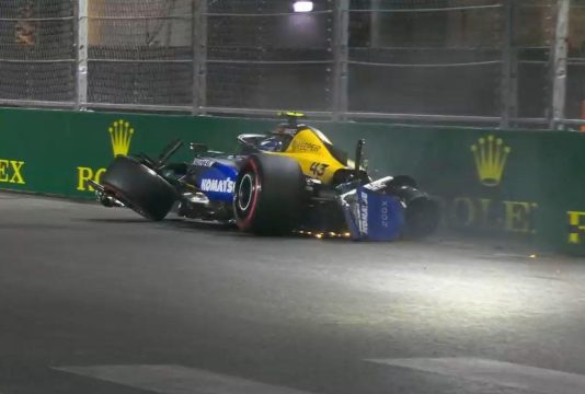 Colapinto crash screenshot Vegas