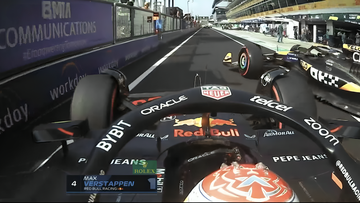Video: Piastri crasht bijna met Verstappen in de pitlane