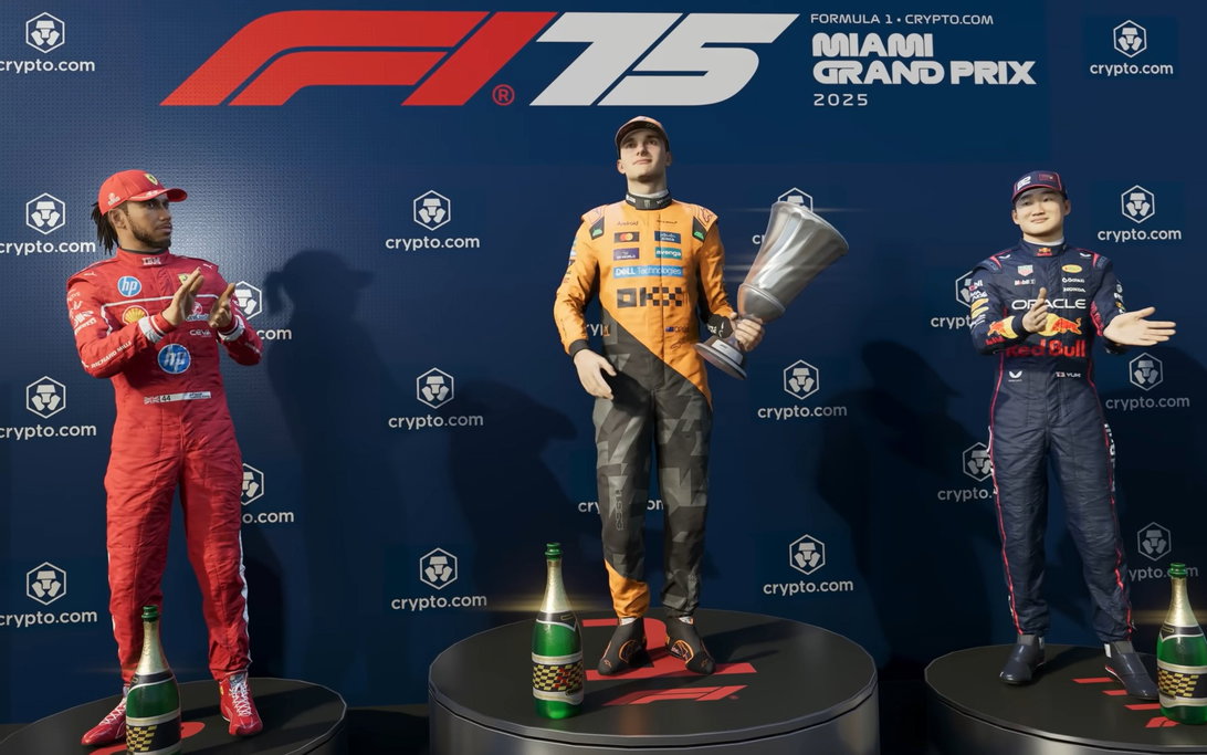 F1 2025 podium screenshot