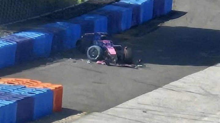 Colapinto crash Pirelli test