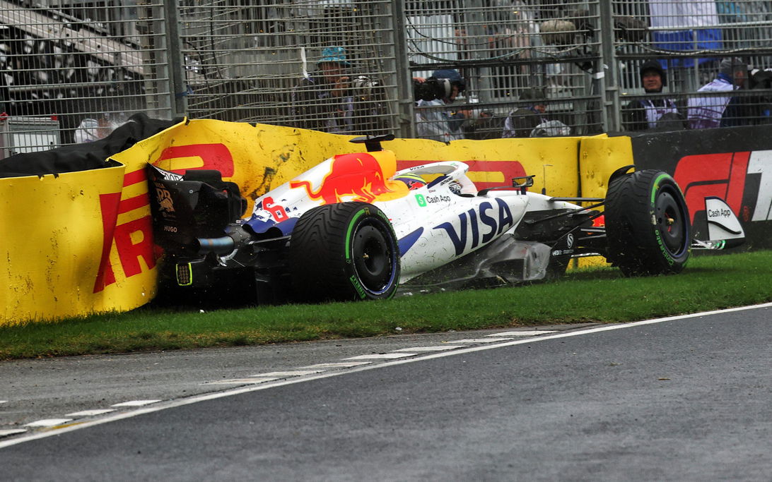 Hadjar crash Australia race wet
