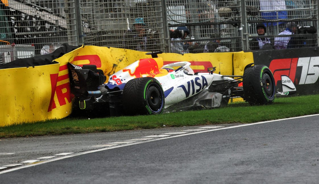 Hadjar crash Australia race wet
