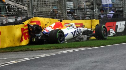 Hadjar crash Australia race wet