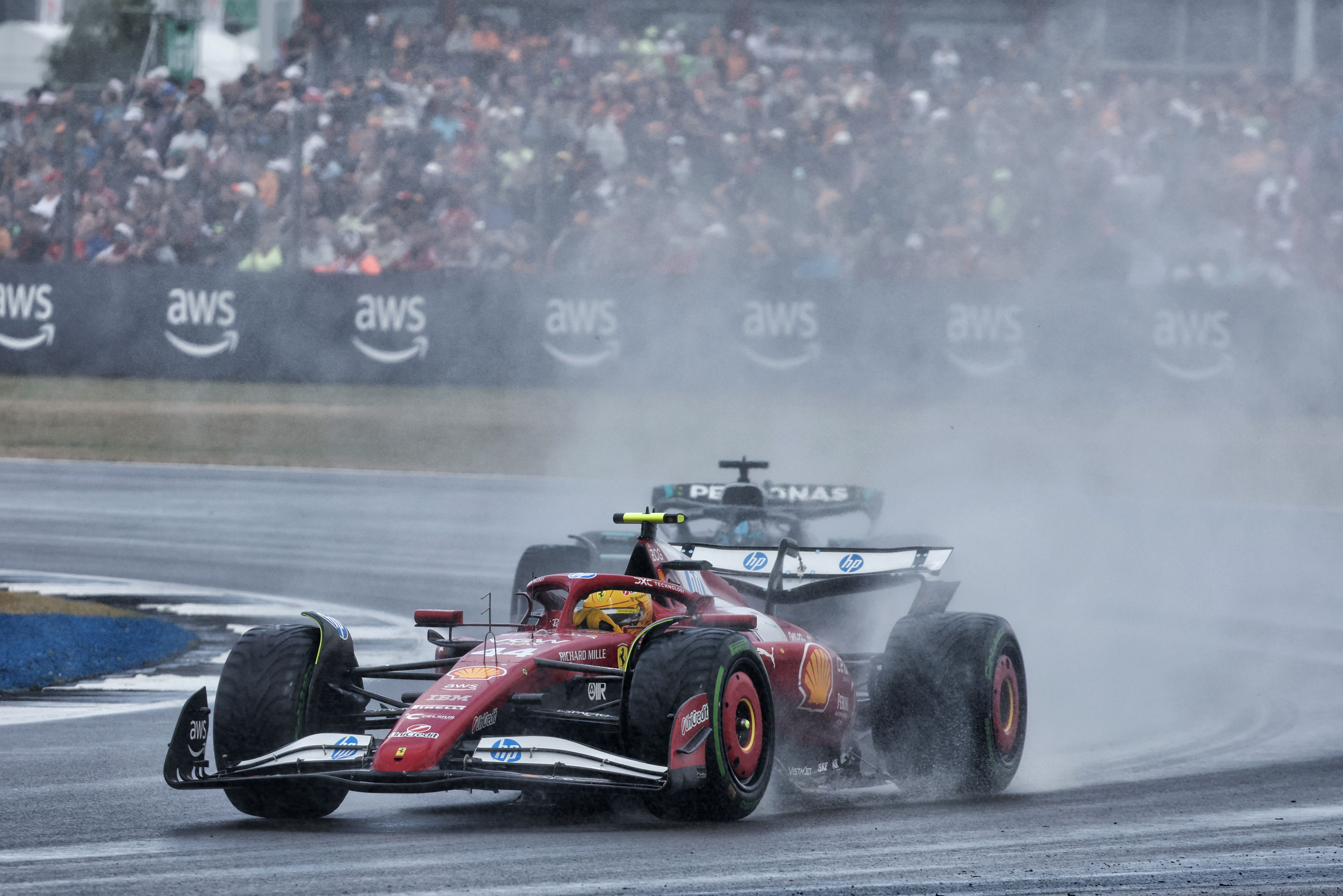 Hamilton Silverstone wet