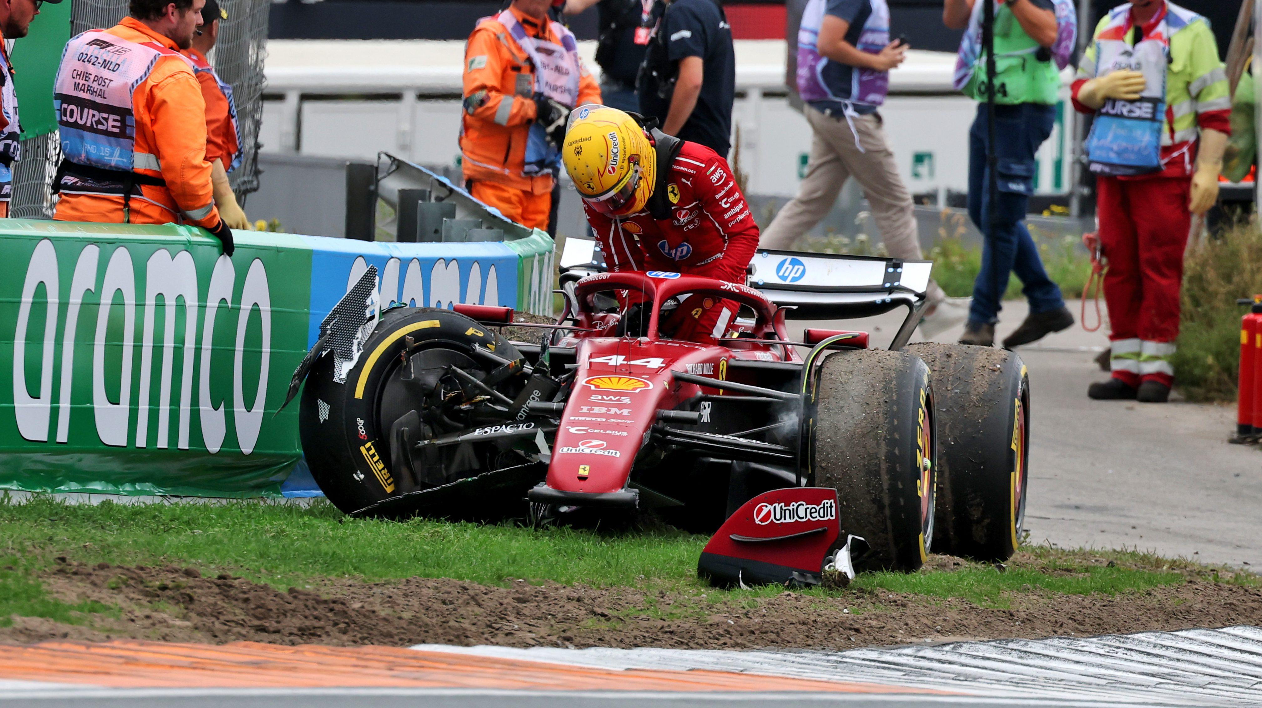 Hamilton crash Zandvoort