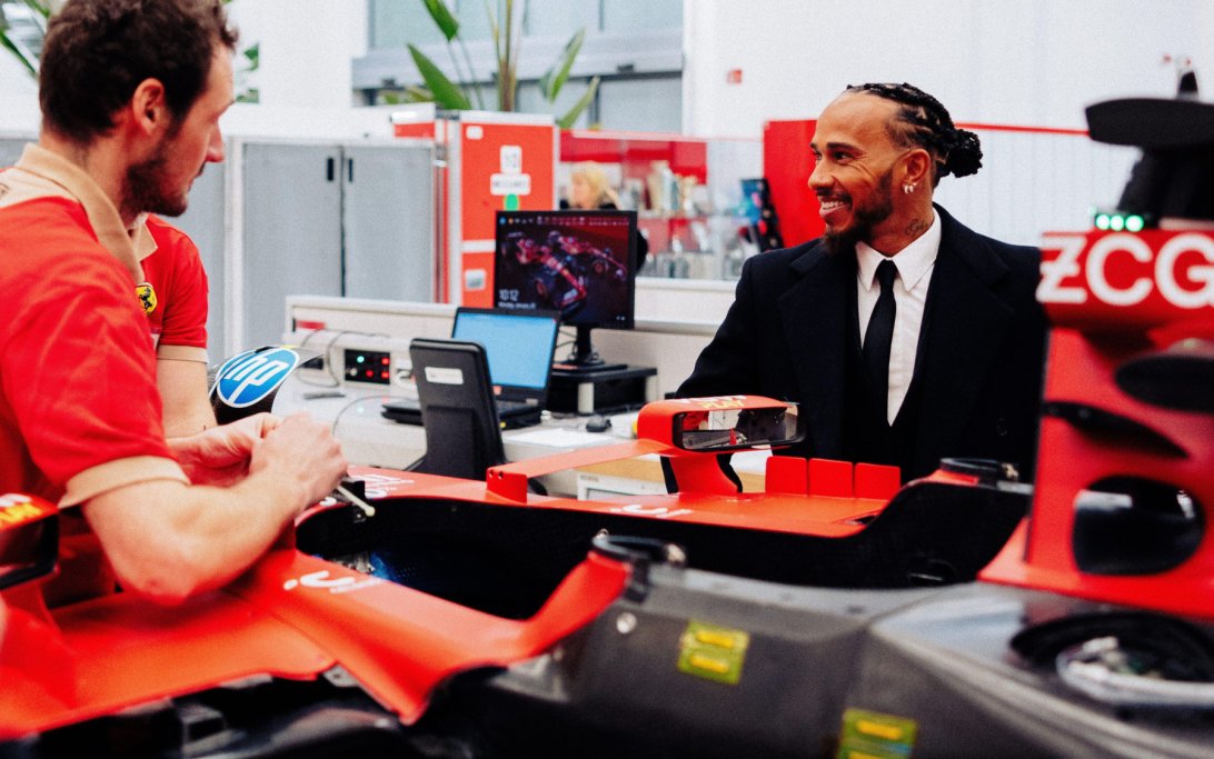 Hamilton Ferrari visit