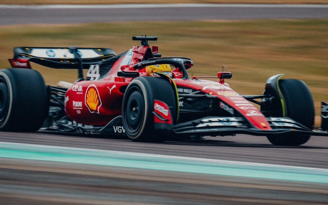 Hamilton Ferrari first test