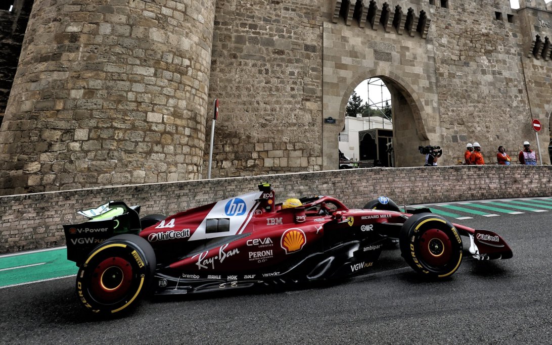 Hamilton Leads Ferrari in Azerbaijan GP FP2