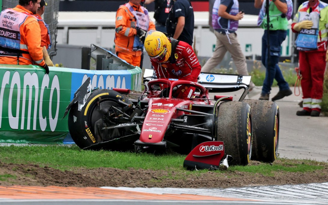 Ferrari investigará acidente de Lewis Hamilton em Zandvoort, Vasseur vê pontos positivos