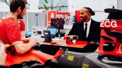 Hamilton Ferrari visit