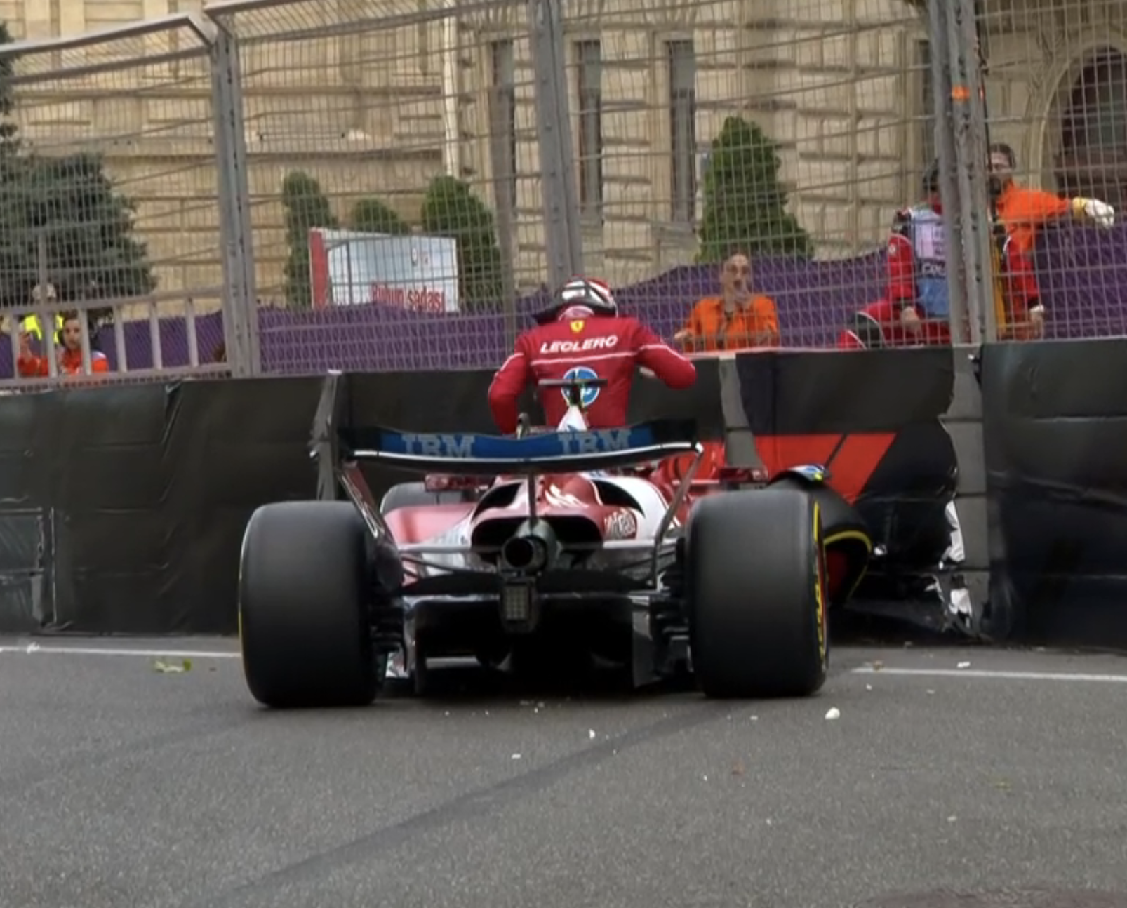 Leclerc Baku crash