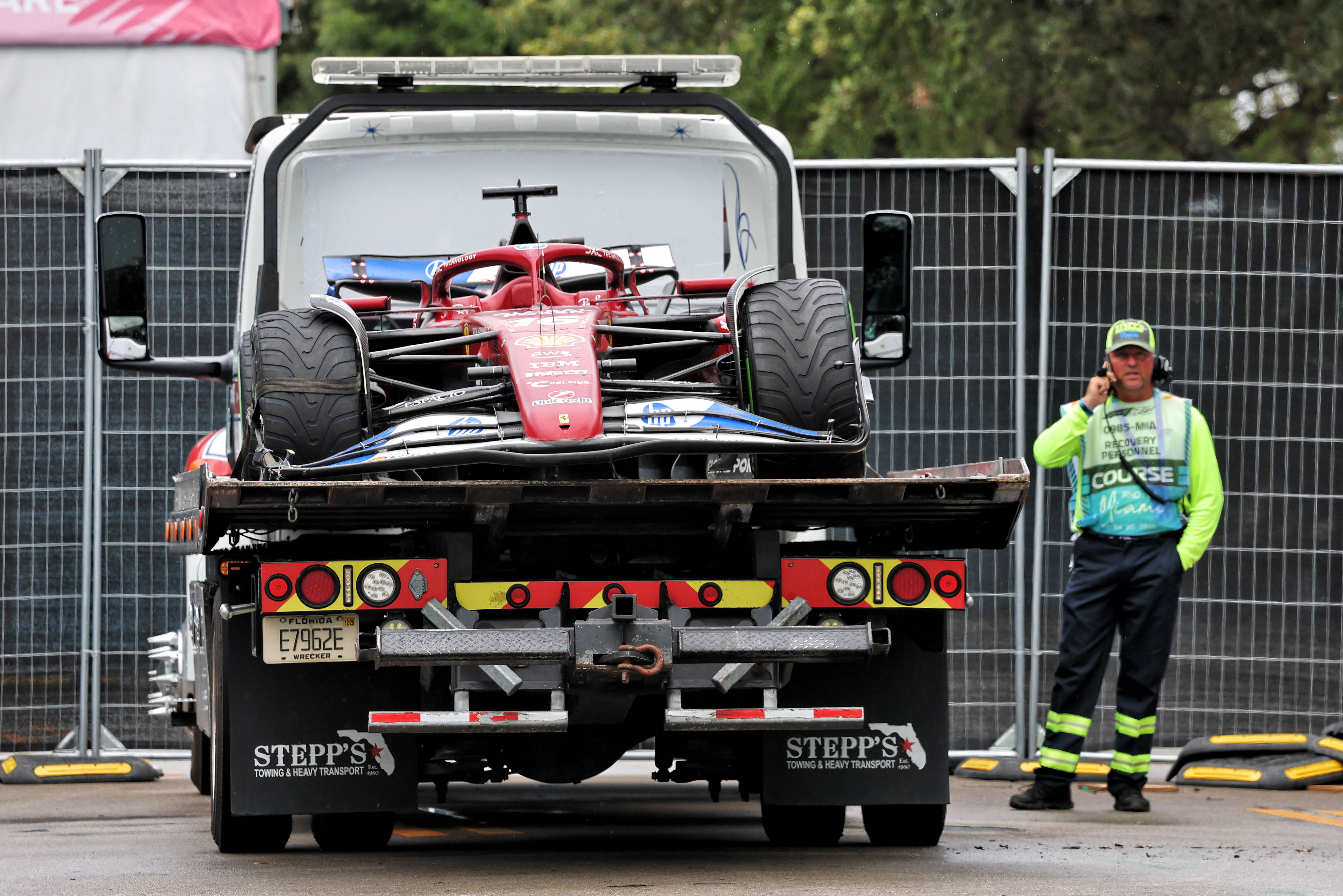 Leclerc crash Sprint Miami wet