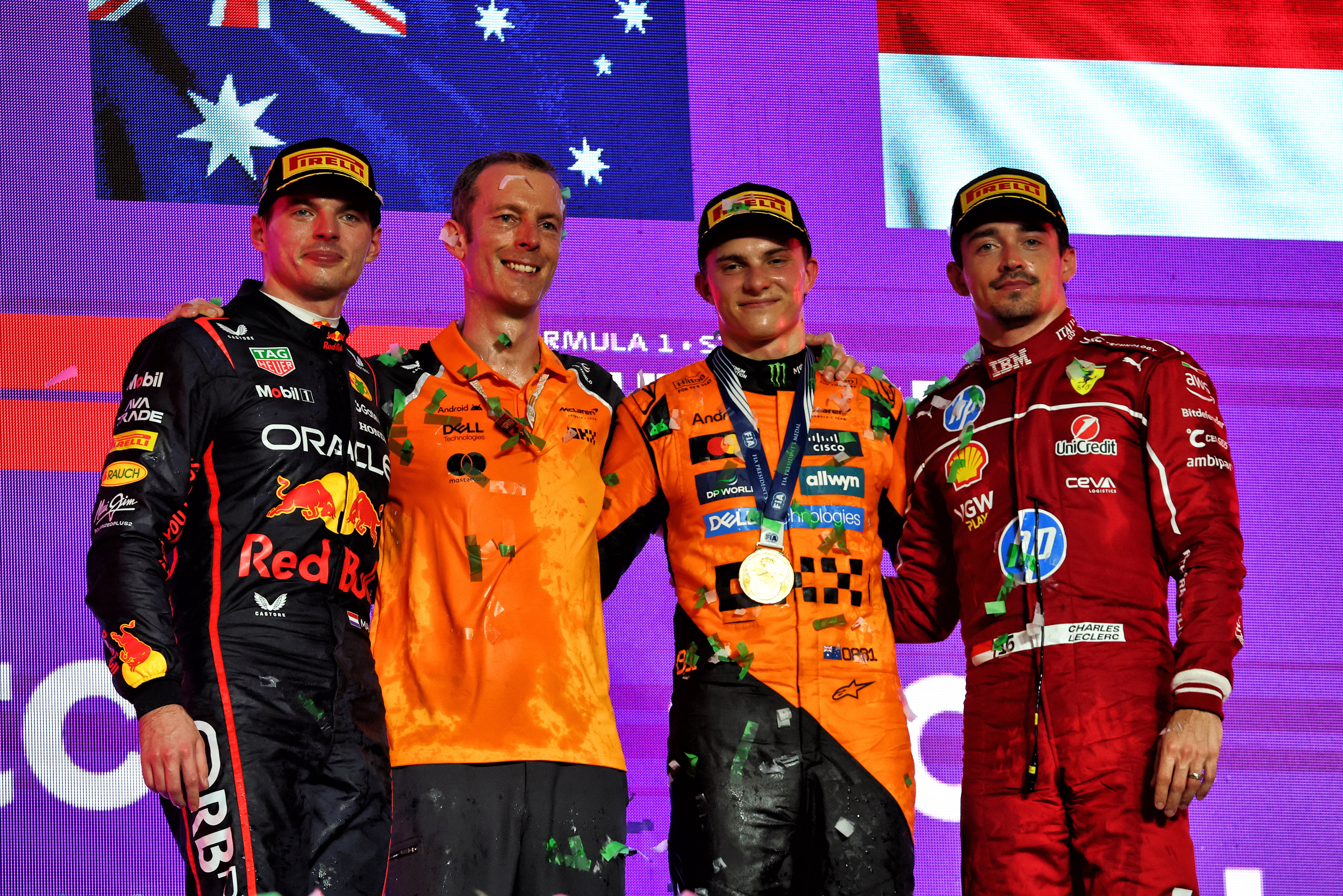 Piastri Verstappen Leclerc podium Jeddah