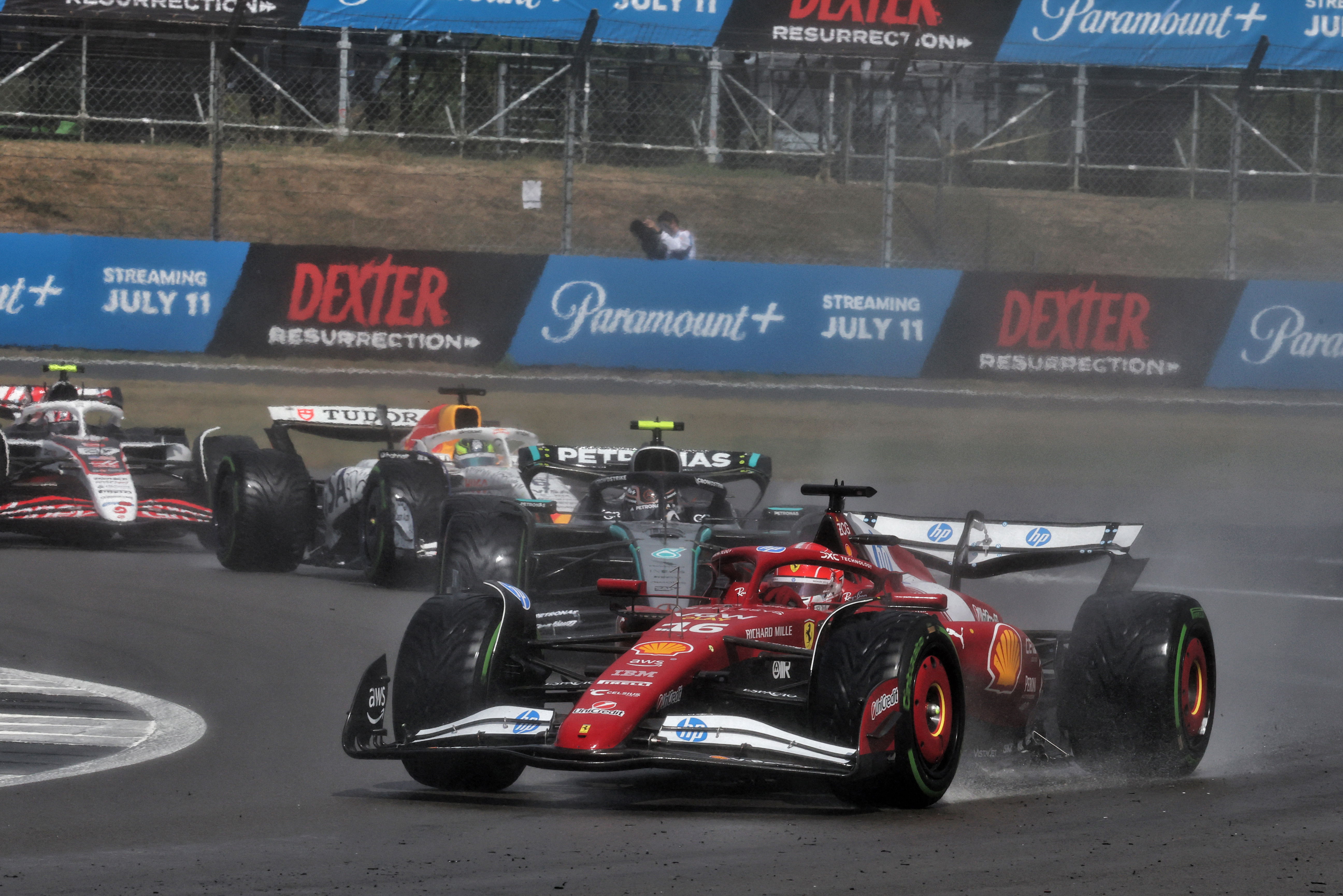 Leclerc Silverstone race wet