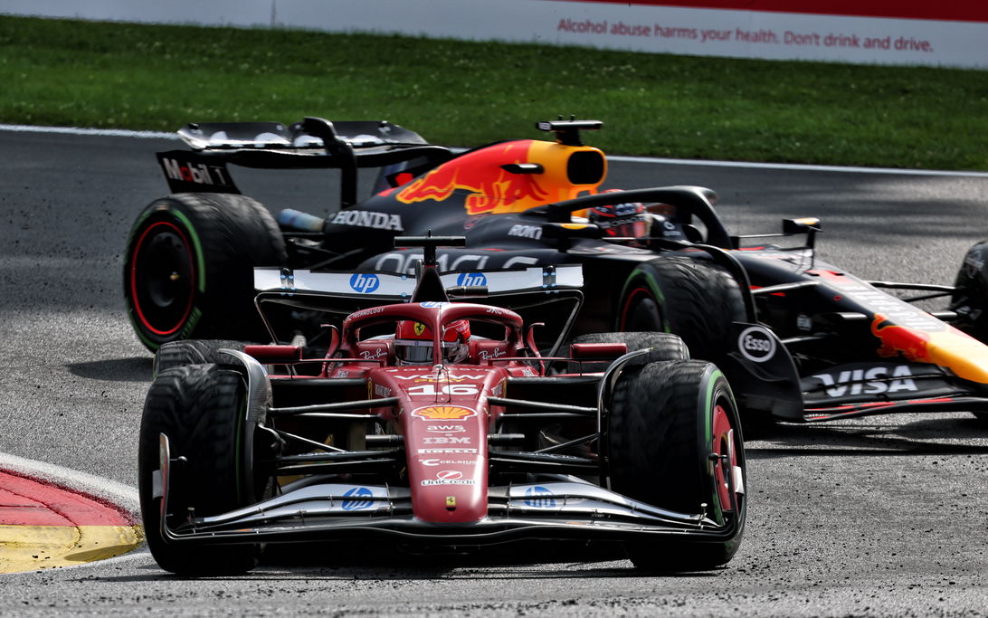 Leclerc race Belgium wet