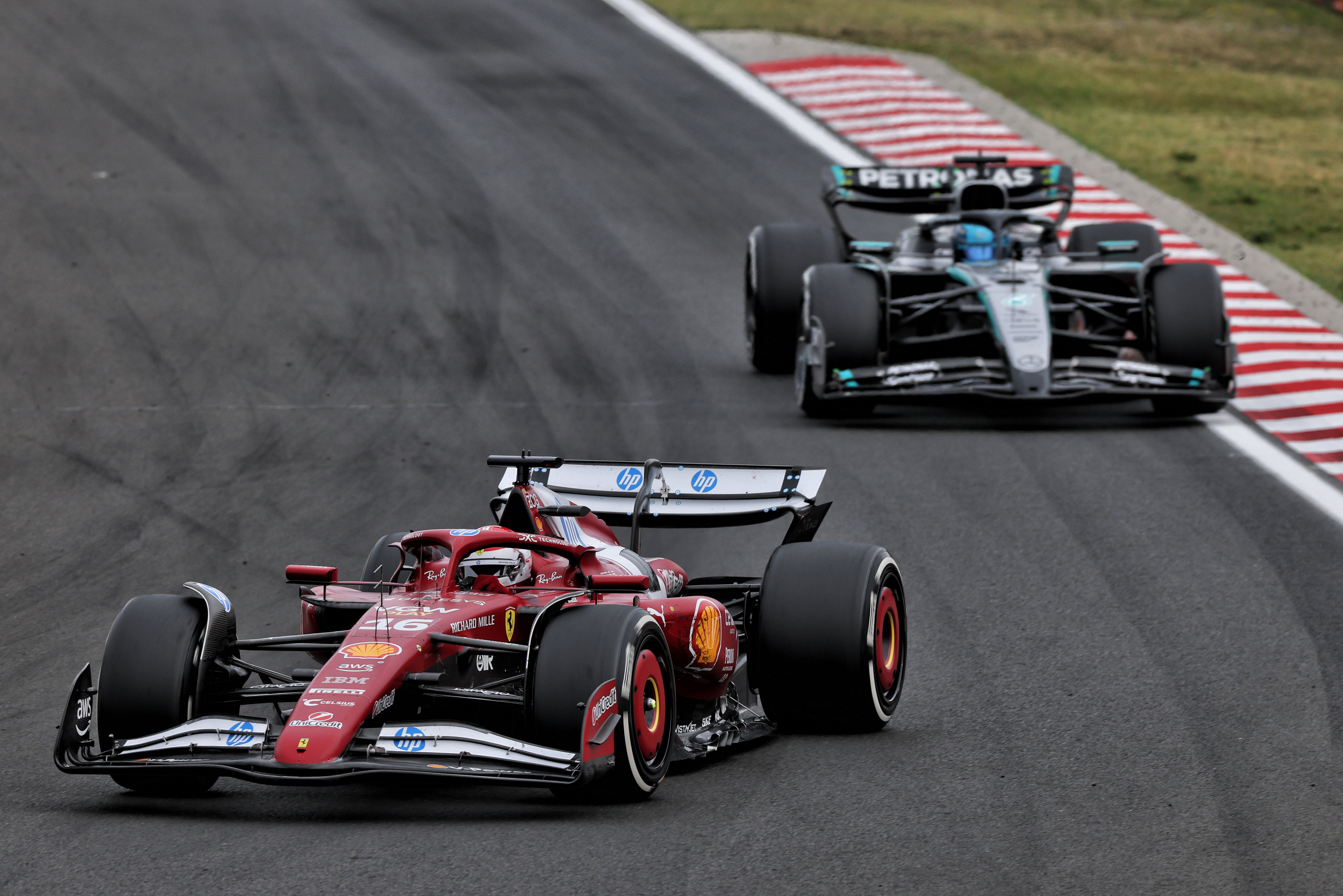 Leclerc Russell Hungary race