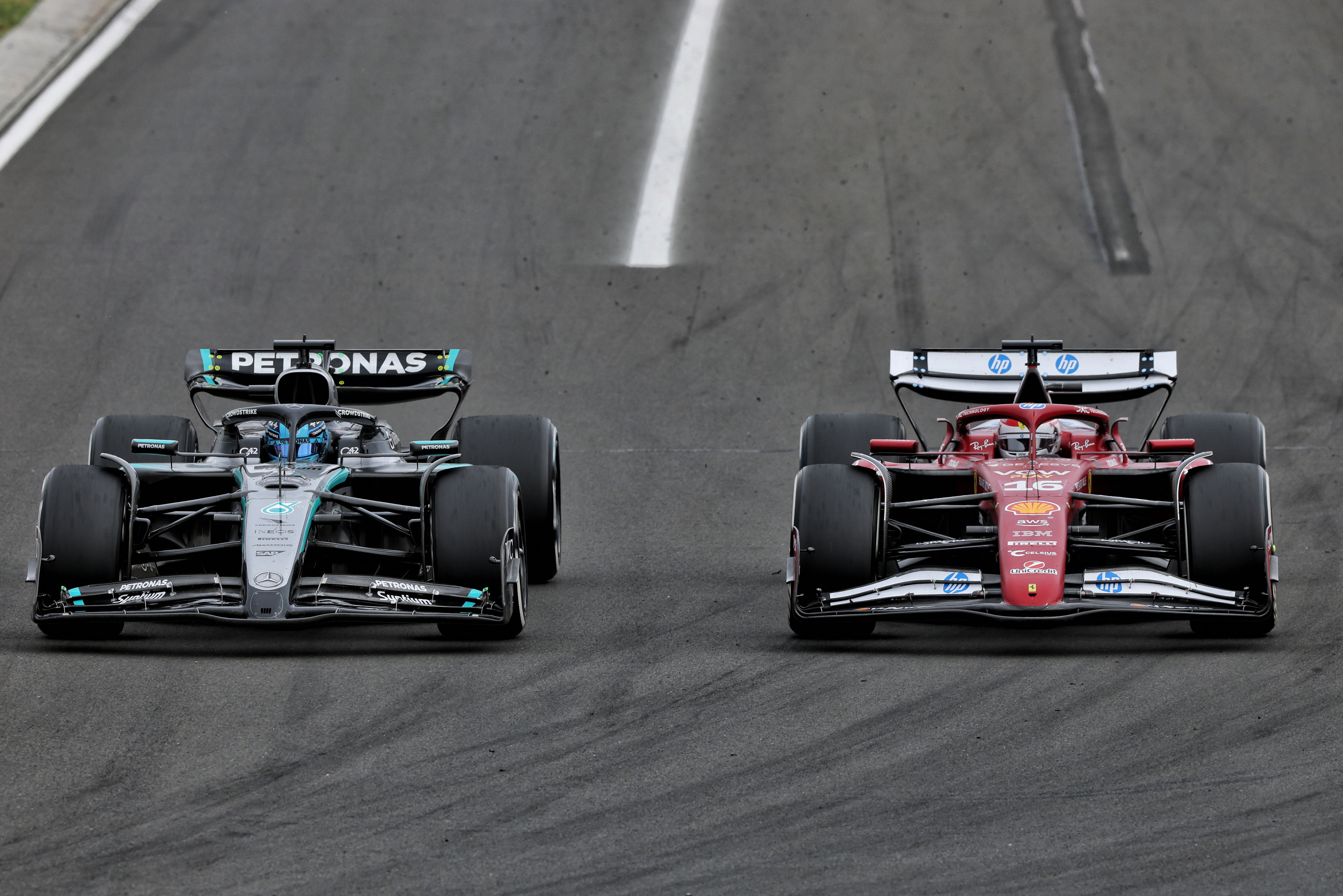 Leclerc Russell Hungary race