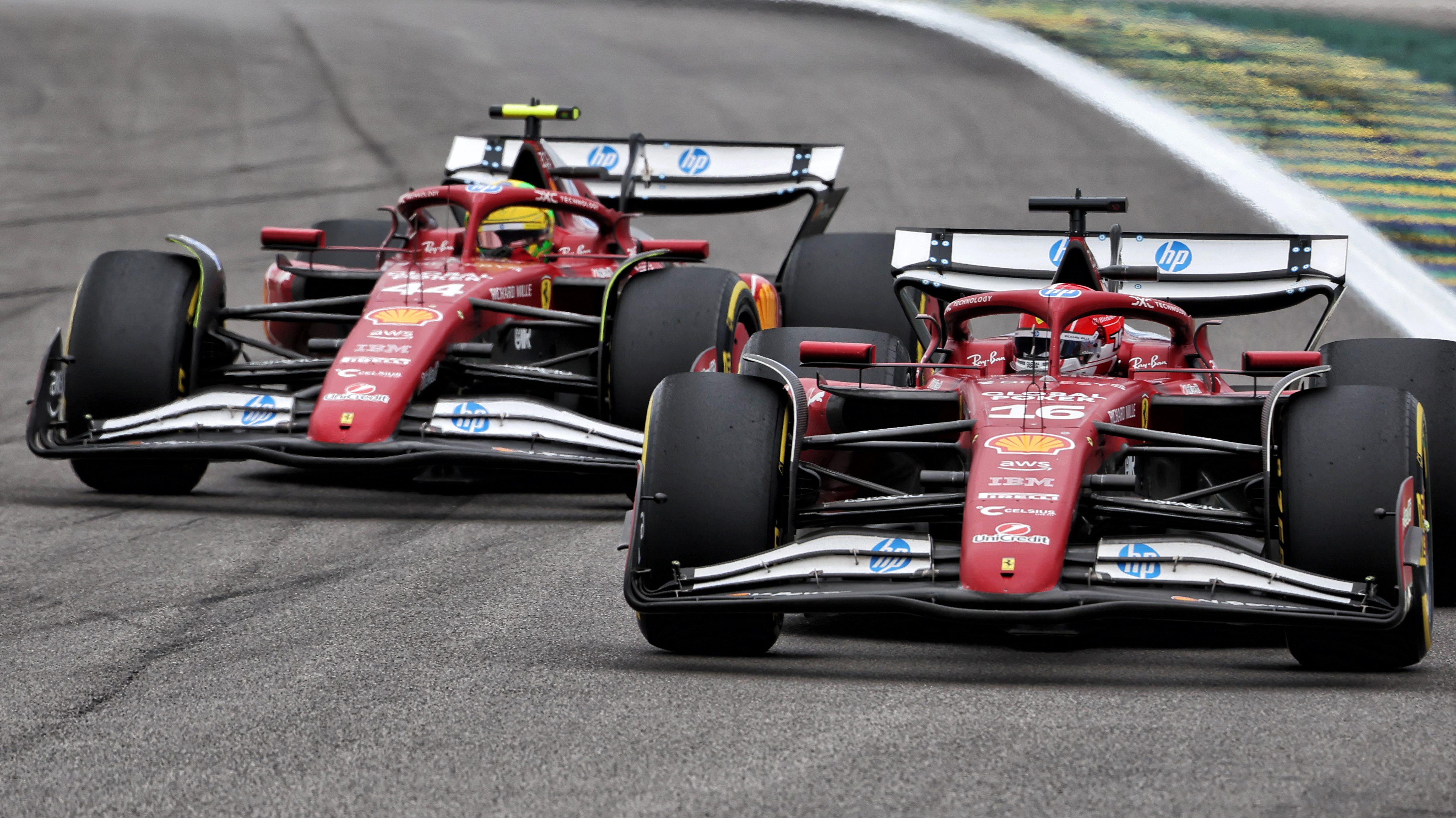 Leclerc Hamilton Brazil sprint