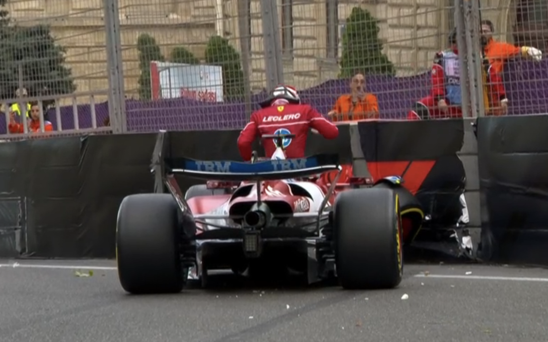 Leclerc Baku crash