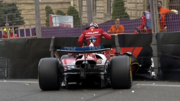 Charles Leclerc heavy smash leads to F1 record being equalled