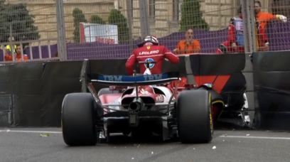 Leclerc Baku crash