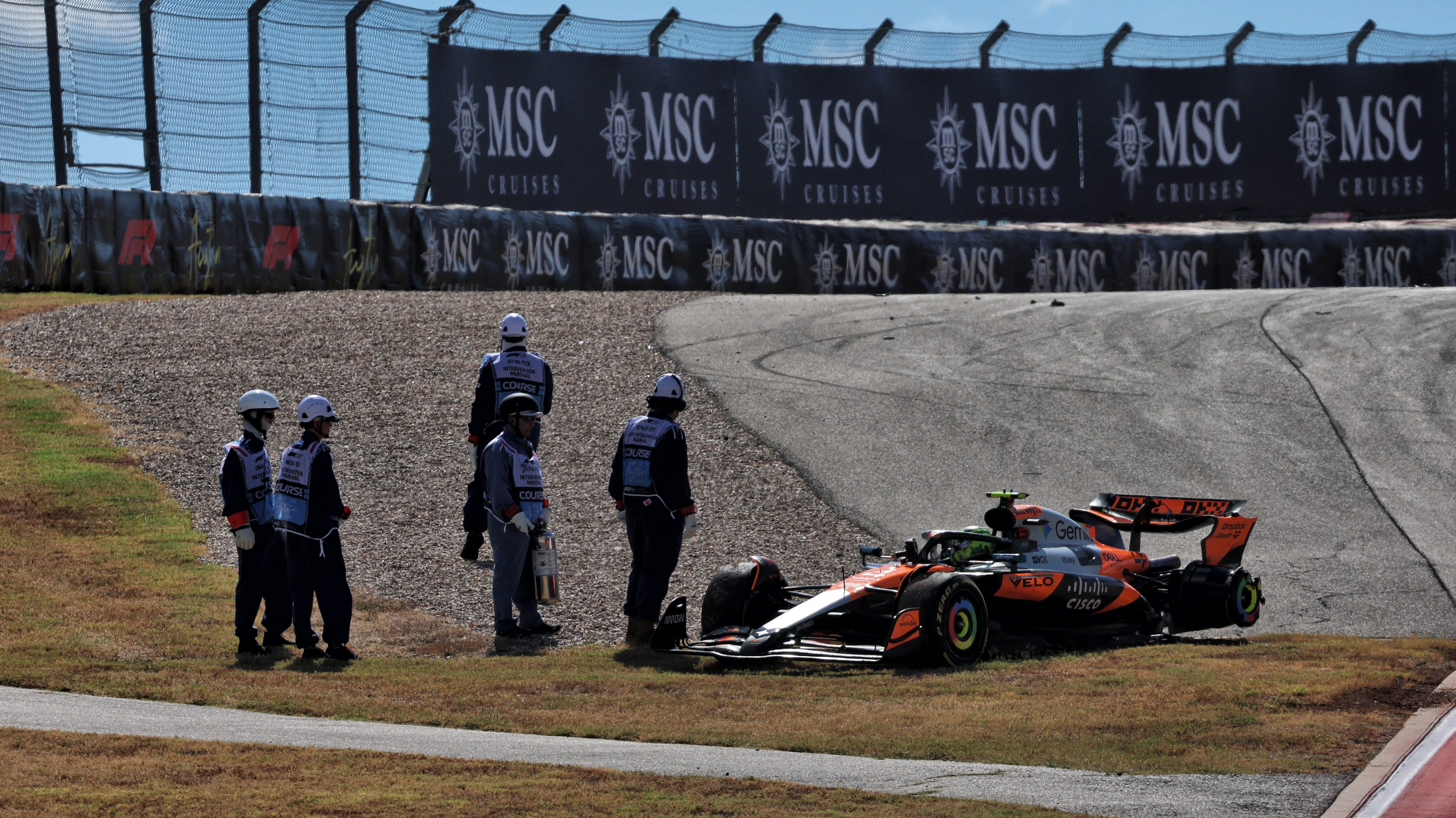 Norris Sprint Austin crash