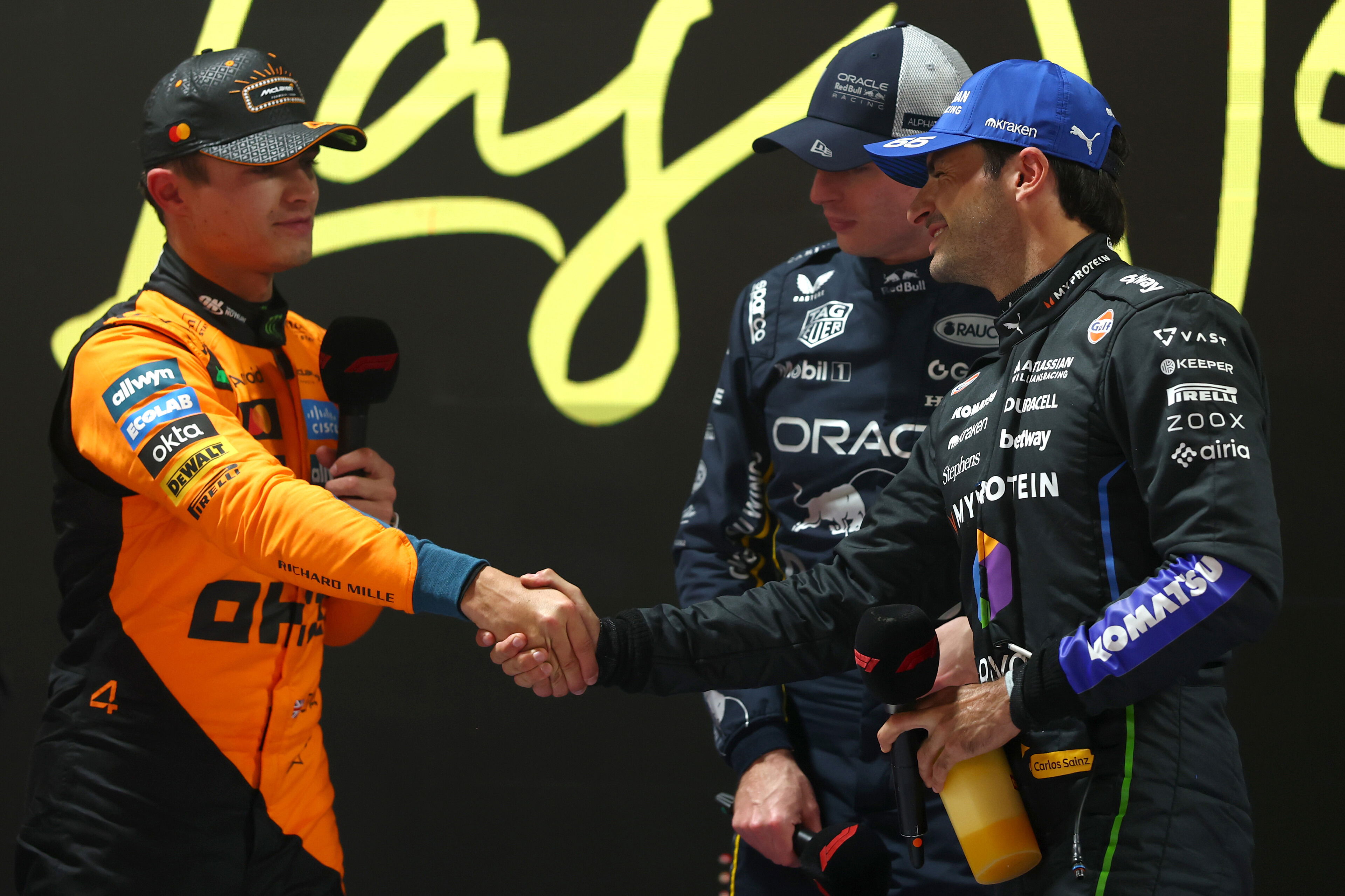 Norris Verstappen Sainz Las Vegas Q Top 3