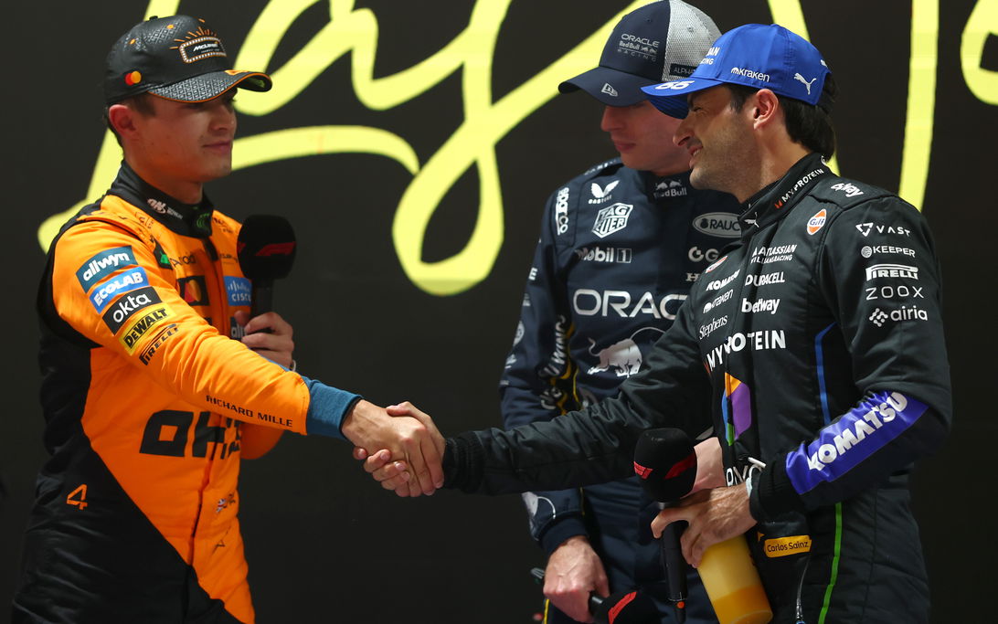 Norris Verstappen Sainz Las Vegas Q Top 3