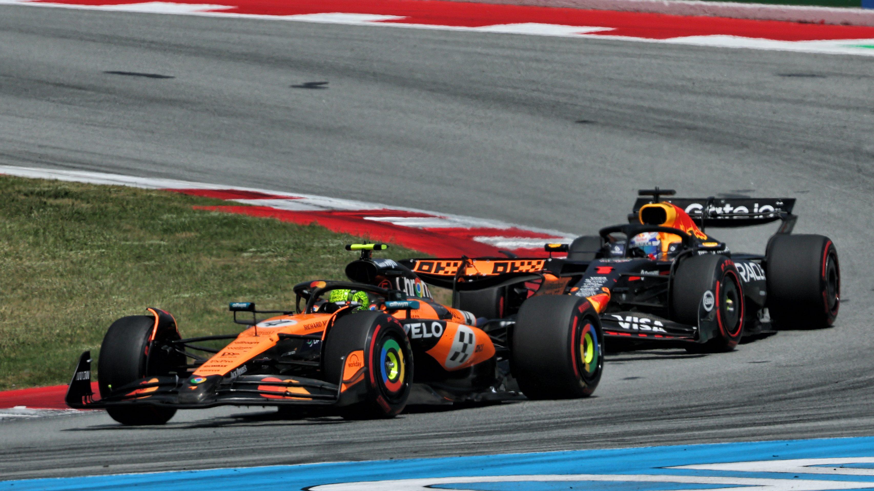 Norris Verstappen race Spain