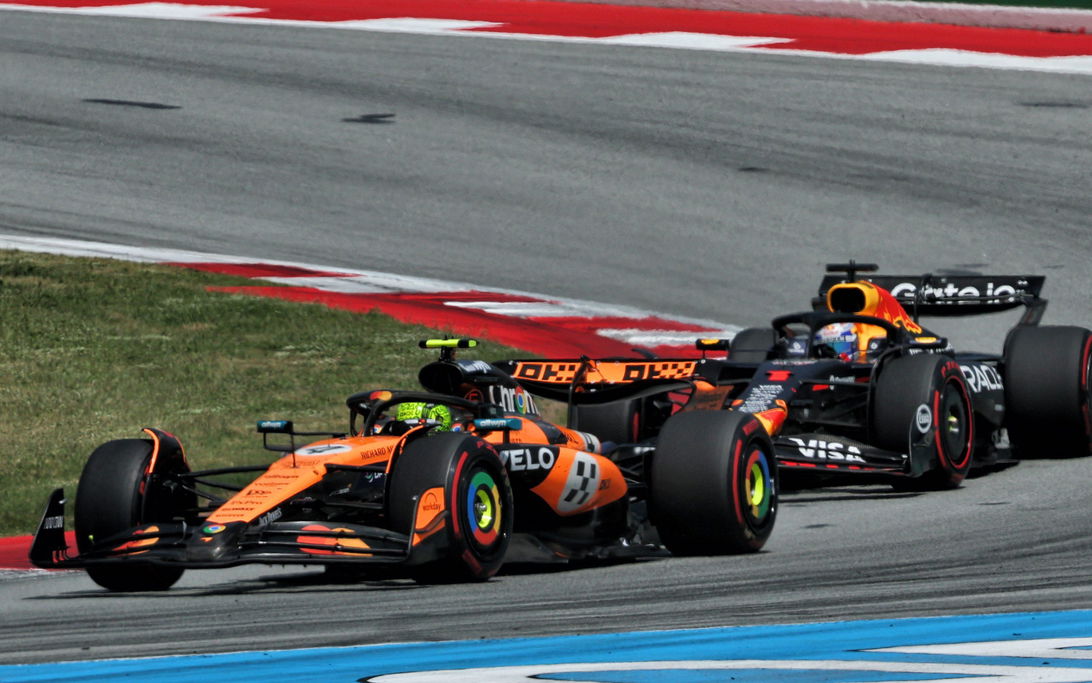 Norris Verstappen race Spain