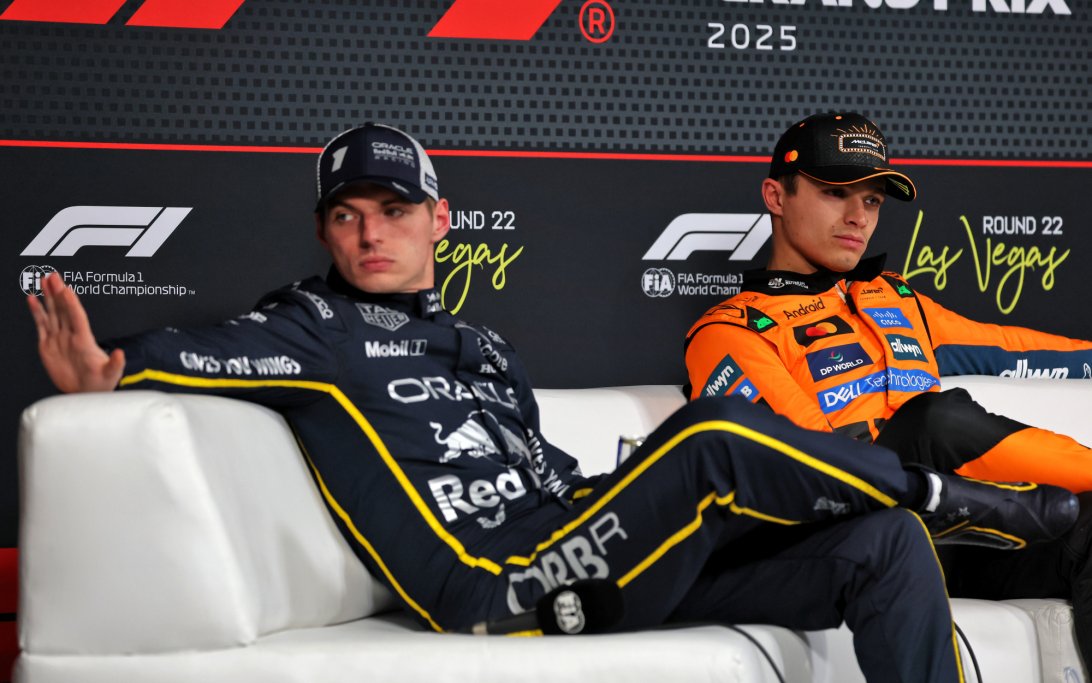 Norris Verstappen Las Vegas Q presser