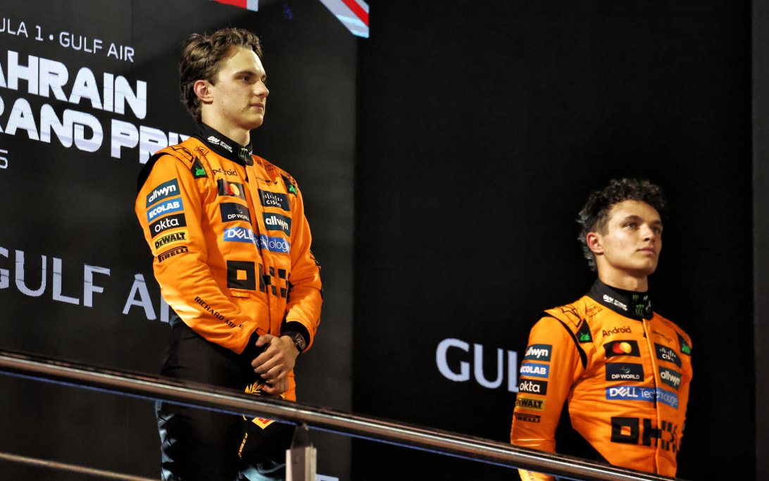 Norris Piastri Bahrain podium