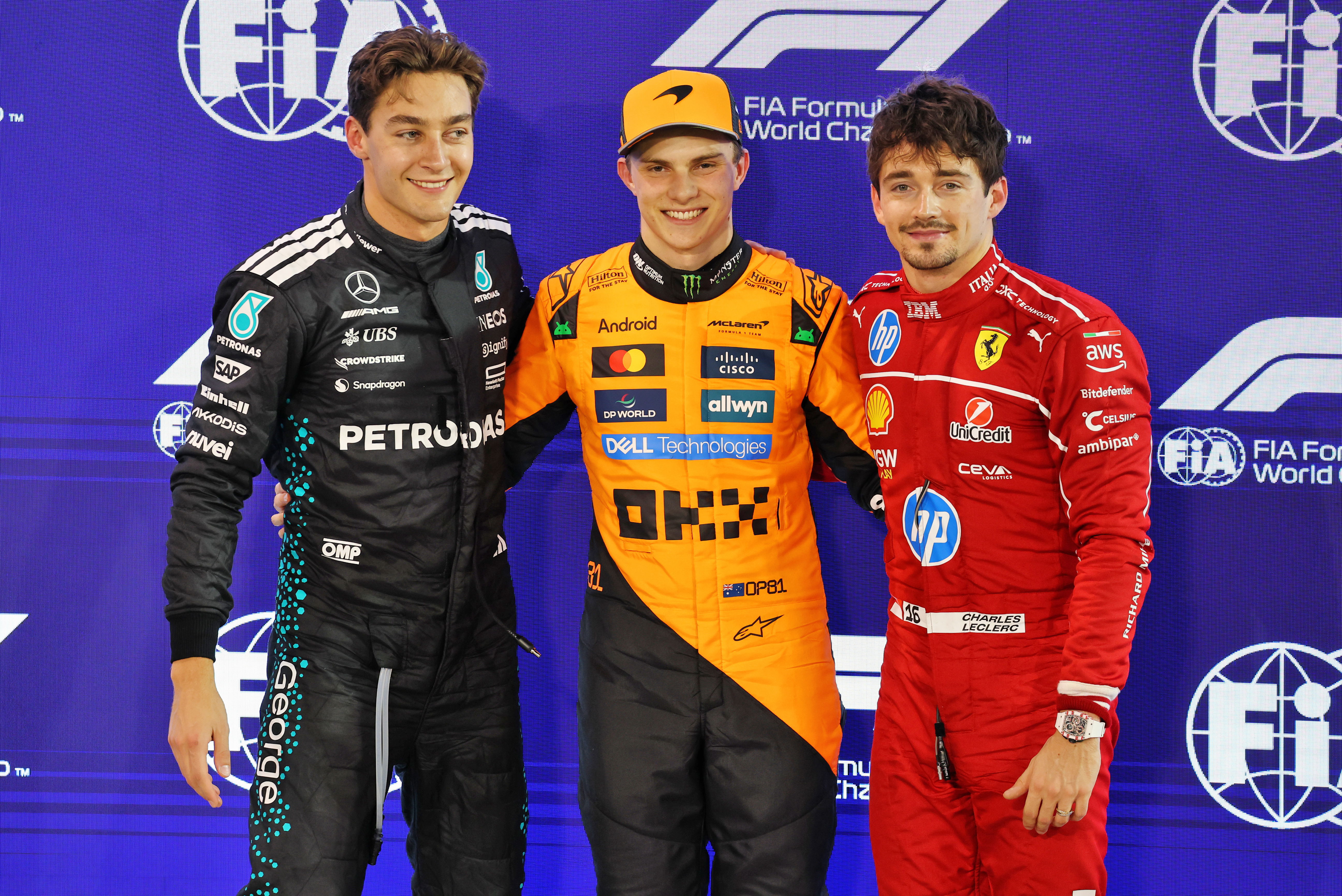 Russell Piastri Leclerc Bahrain