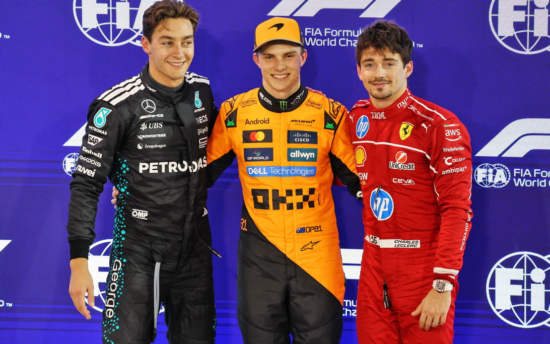 Russell Piastri Leclerc Bahrain