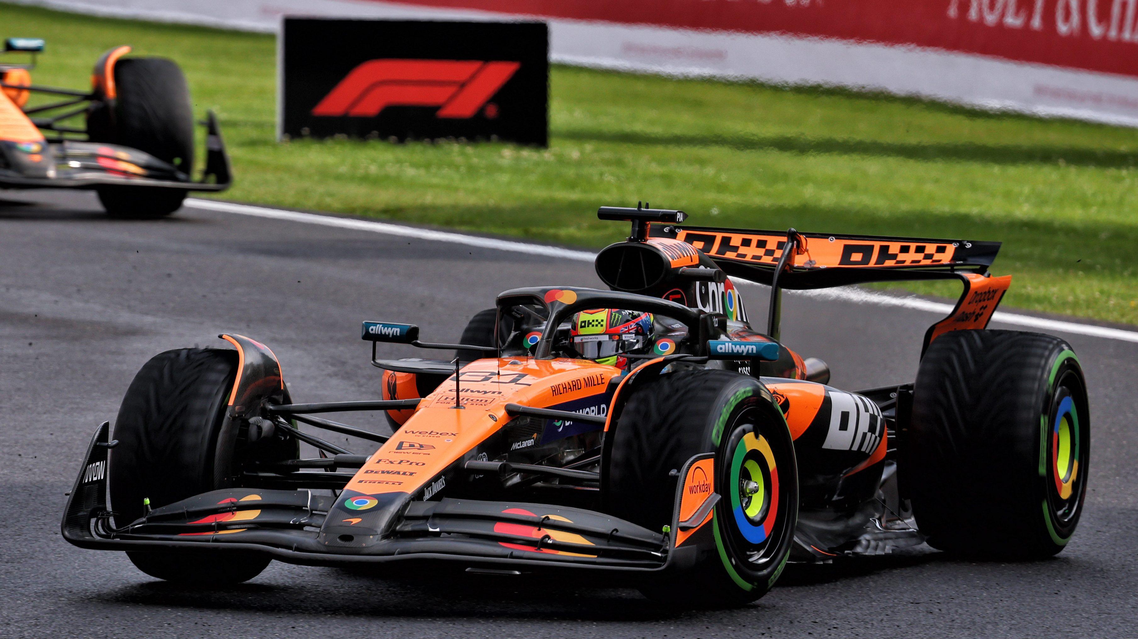 Piastri race Belgium wet