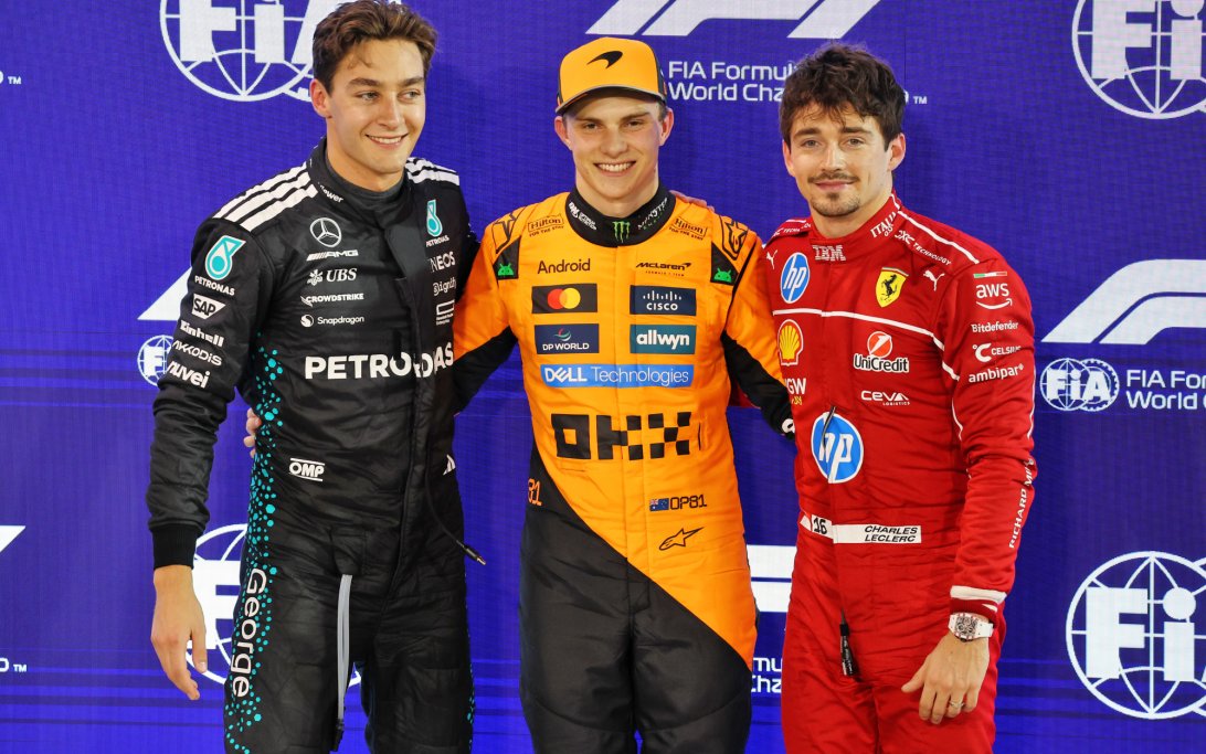 Russell Piastri Leclerc Bahrain
