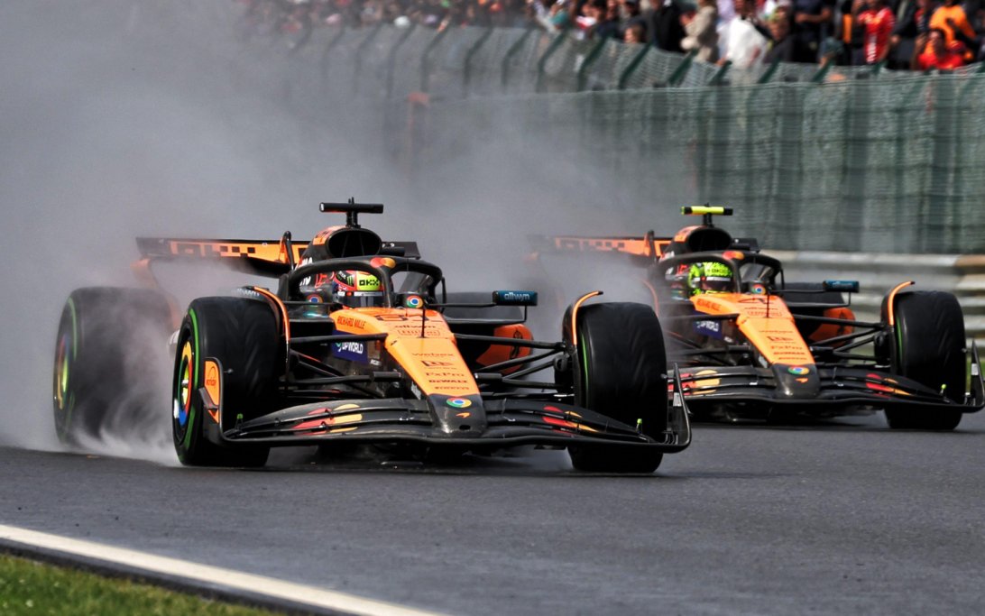 Piastri Norris race Belgium wet