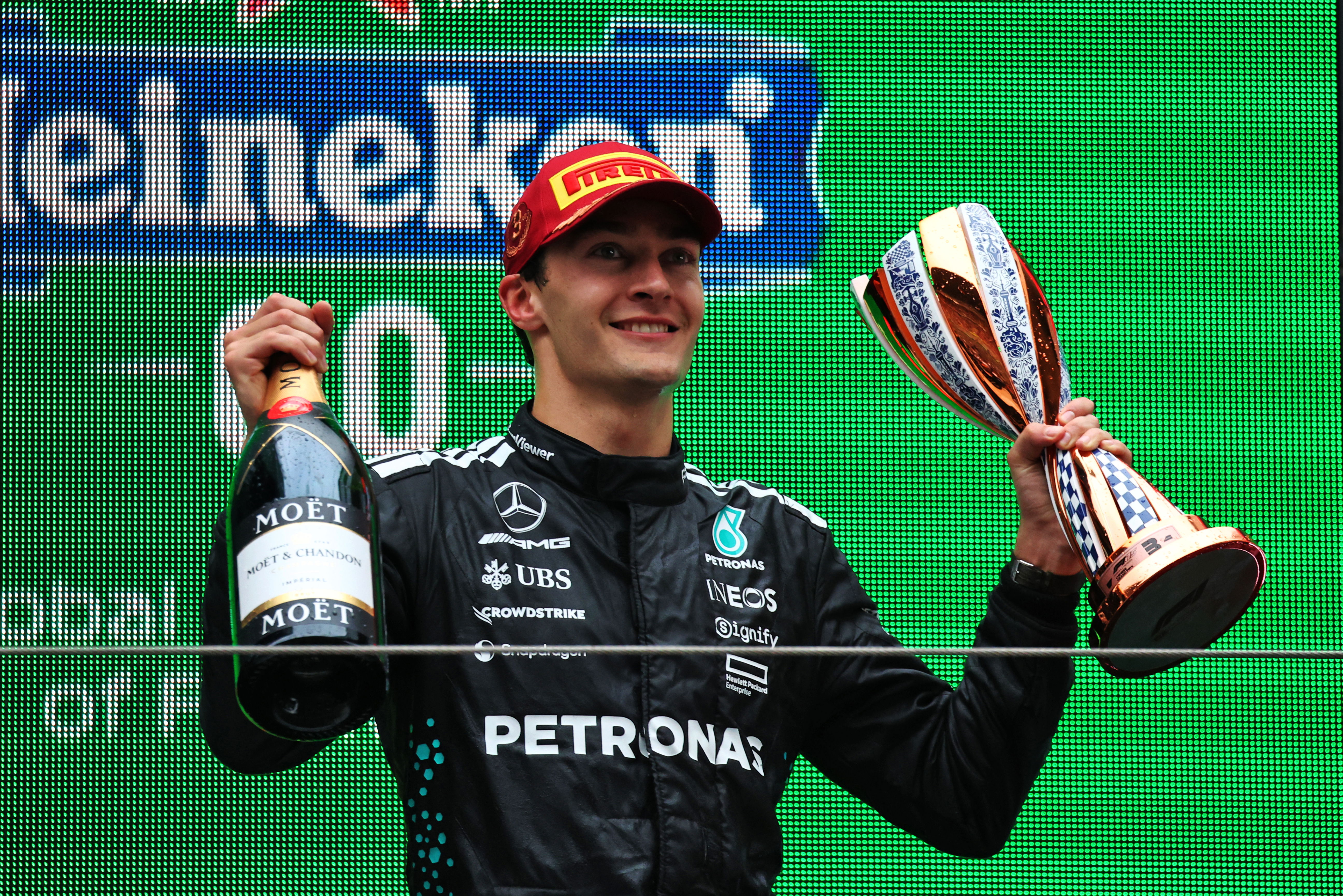 Russell China podium