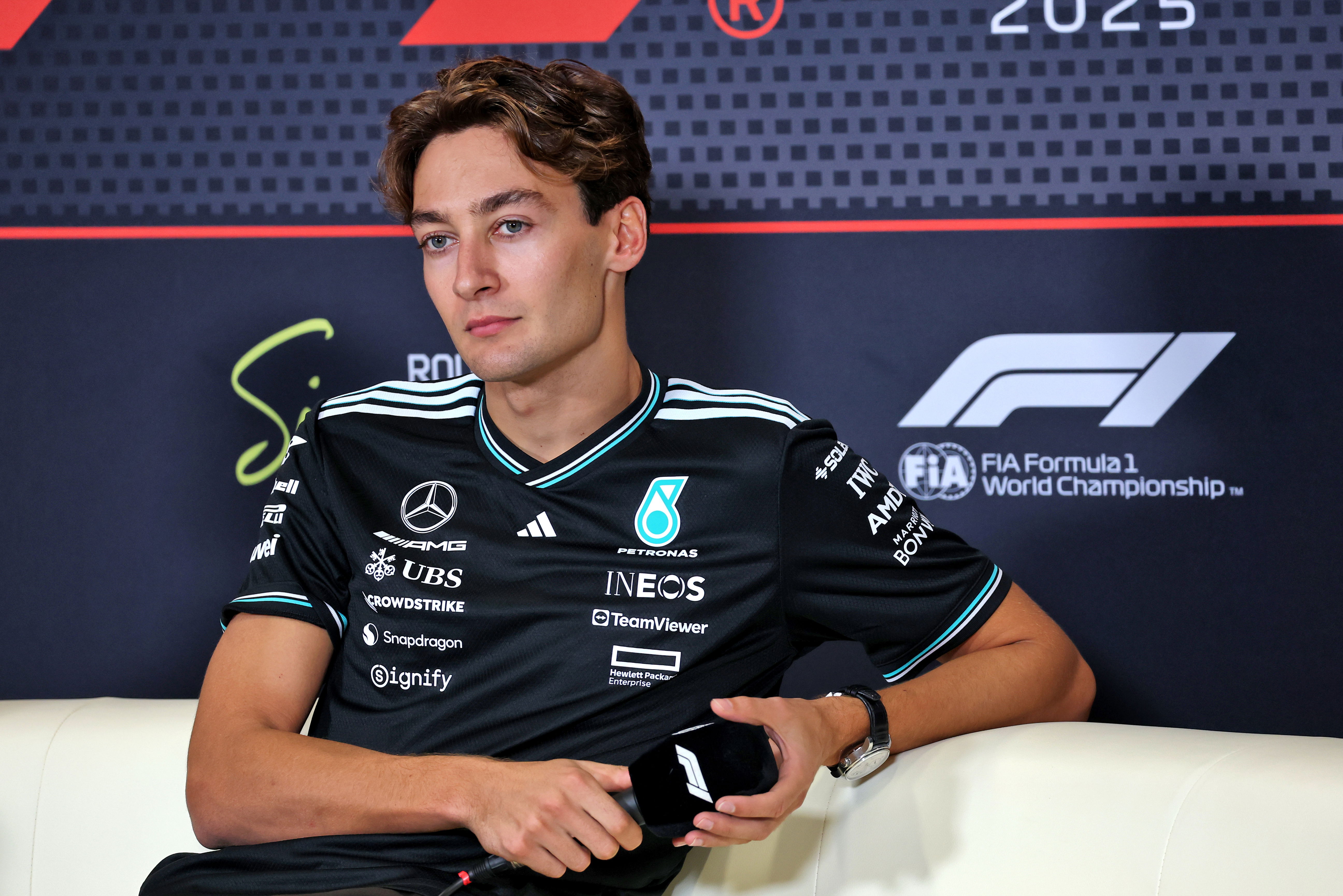 Russell post race pres Singapore