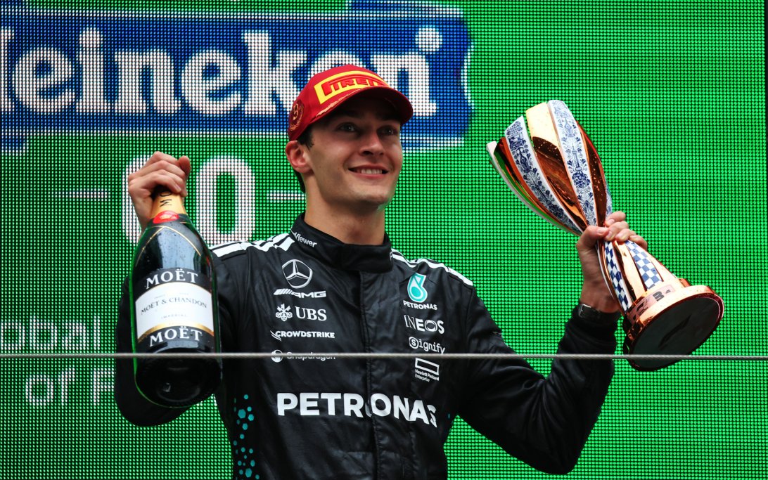 Russell China podium