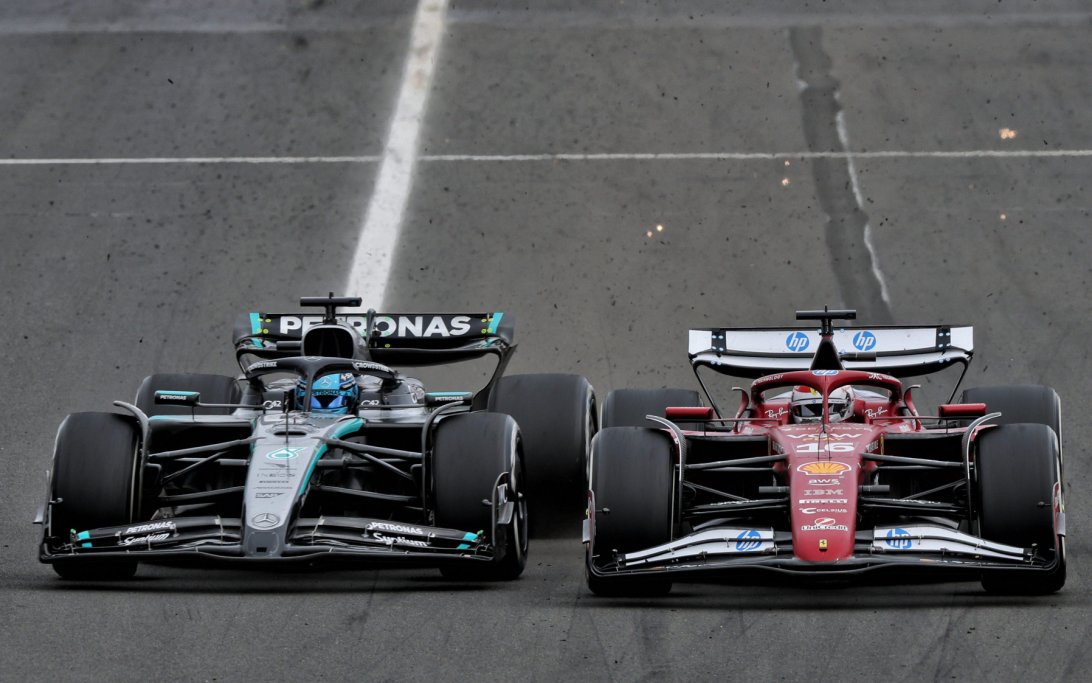 Russell Leclerc Hungary race