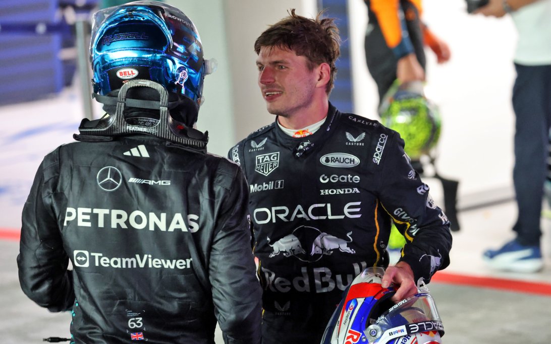 Russell Verstappen post race Sin