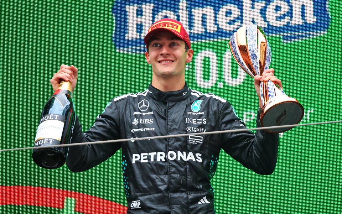 Russell China podium race