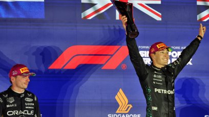Russell Verstappen podium Sin