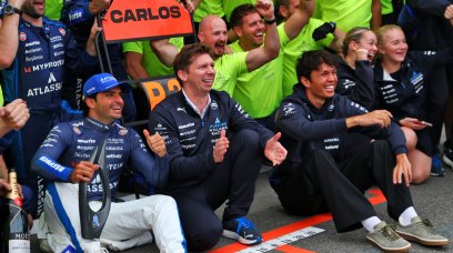Sainz Post Race celebration