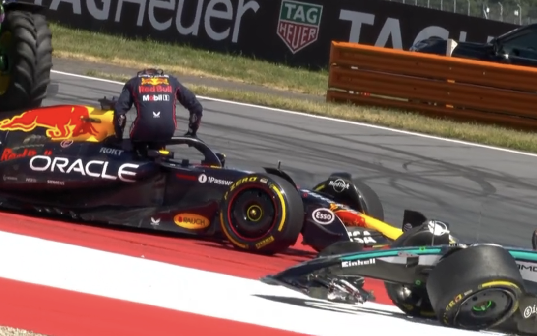 screenshot Verstappen Antonelli Austria crash