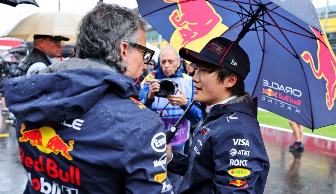 Tsunoda Mekies Belgium race wet