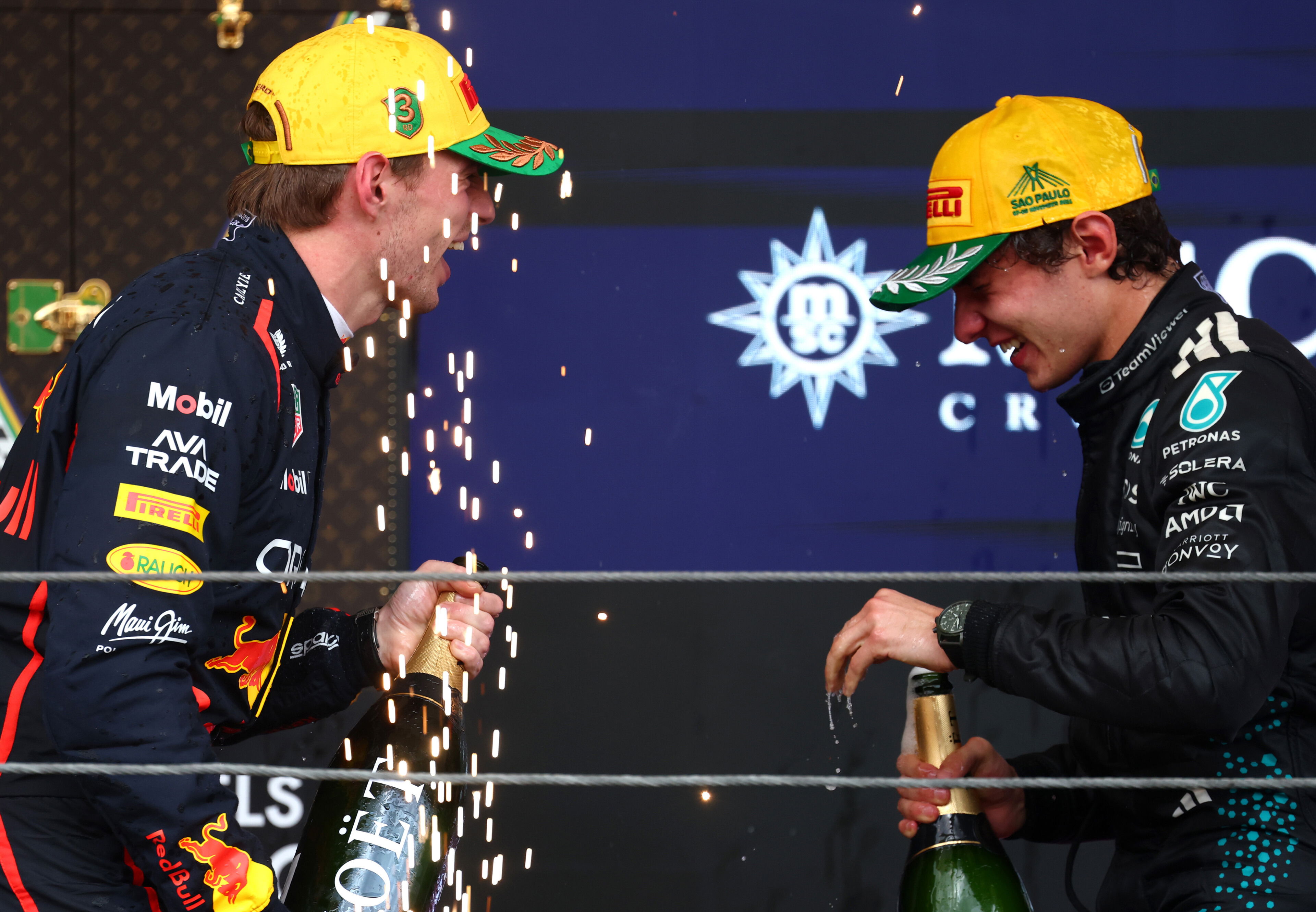 Antonelli Verstappen podium Brazil